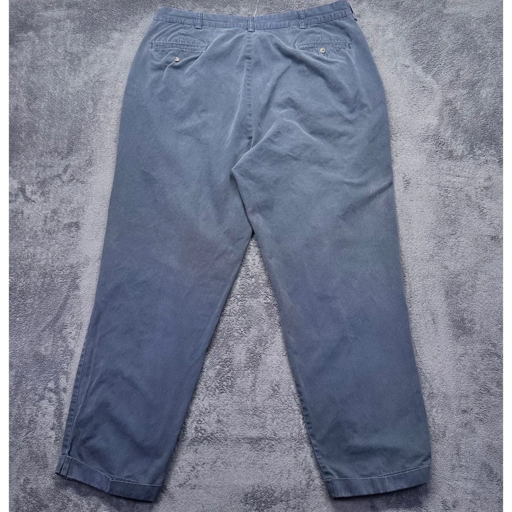 Vintage Polo Ralph Lauren Hammond Pant Men 40x32 Navy Blue Pleated Cuffed Chinos